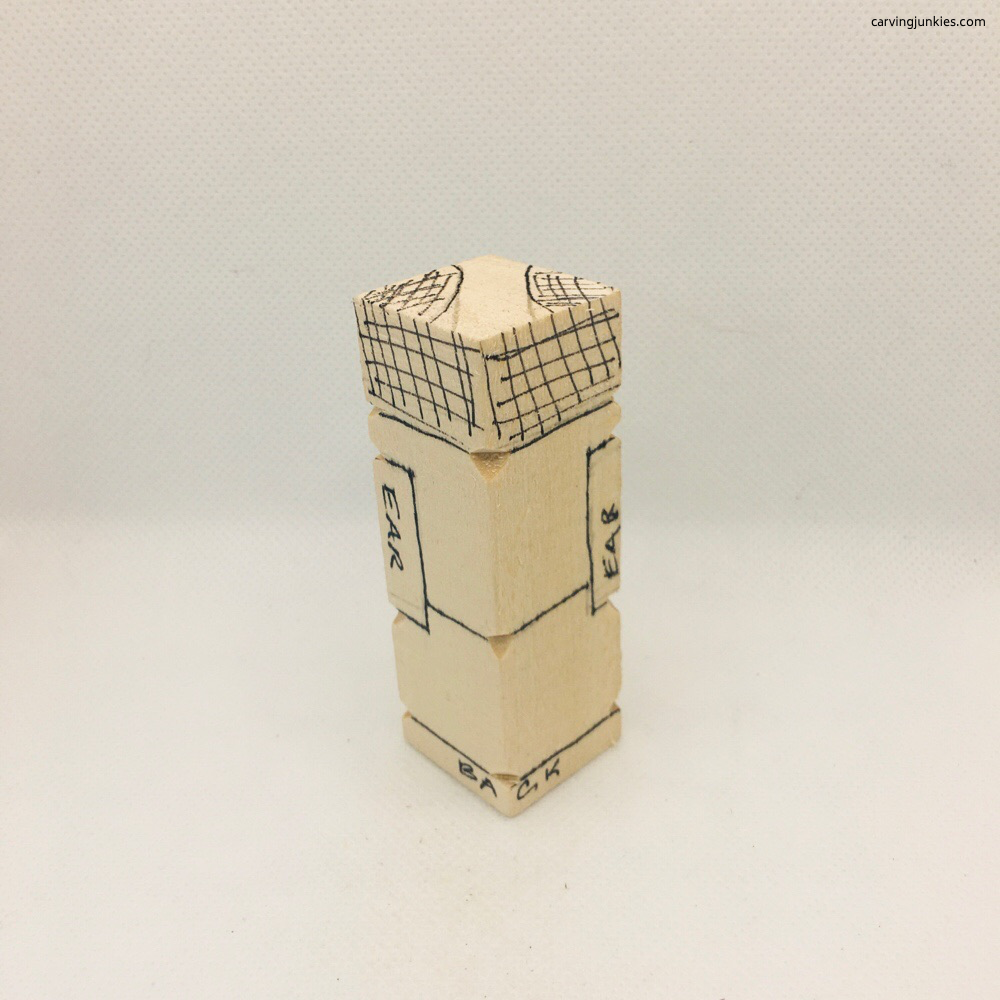 Elephant carving back view