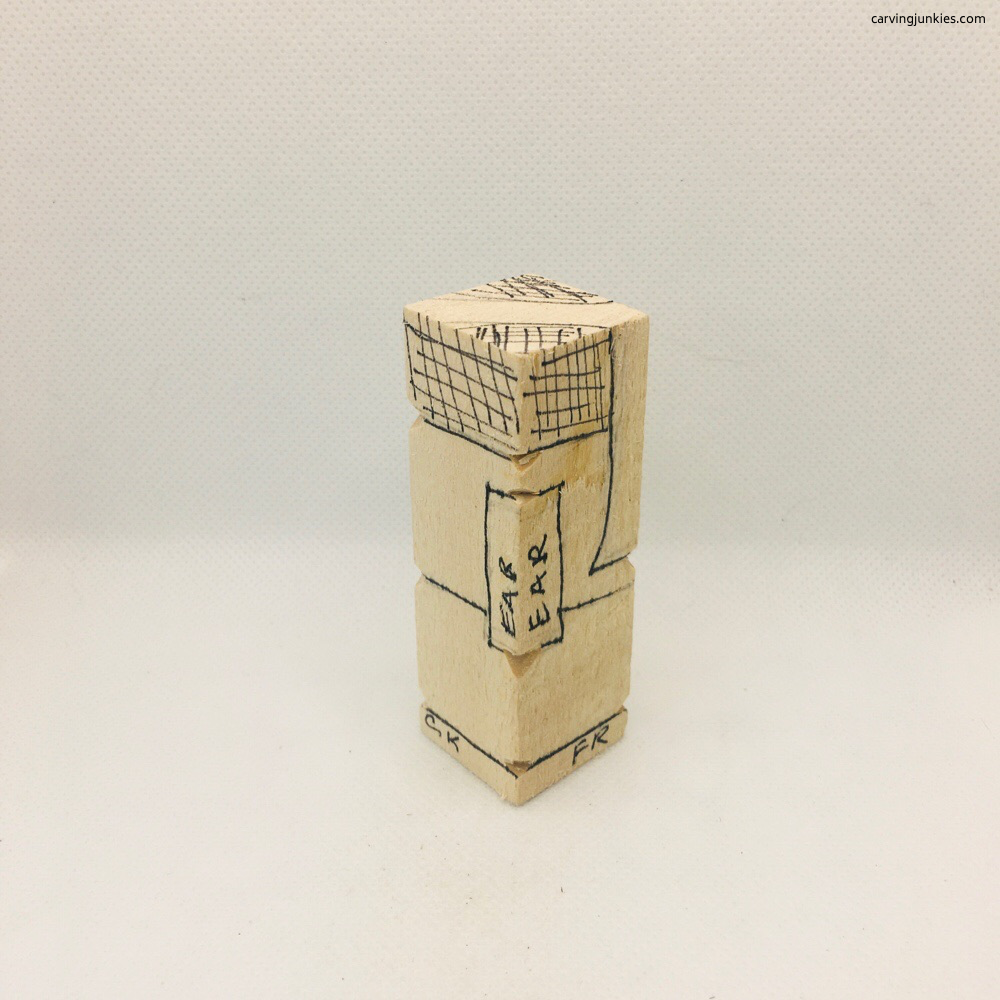 Elephant carving lines right