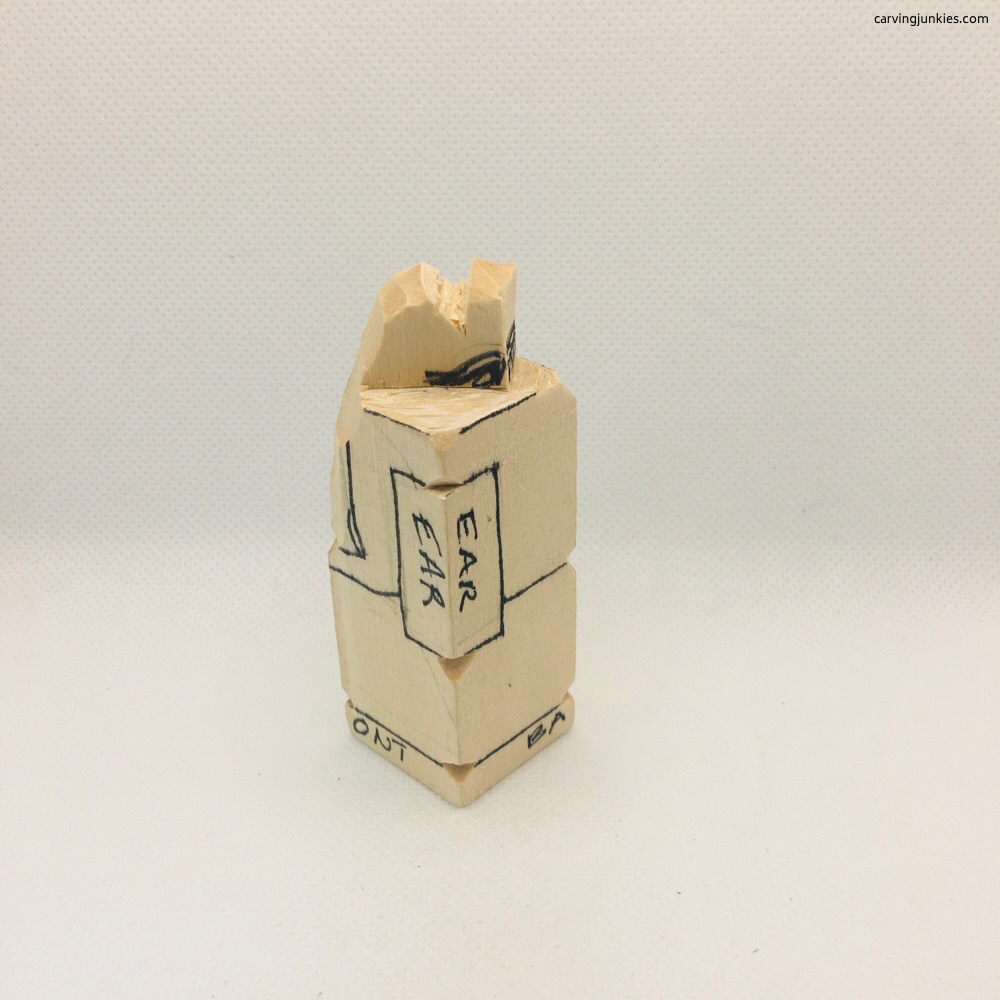 Marked elephant wood carving