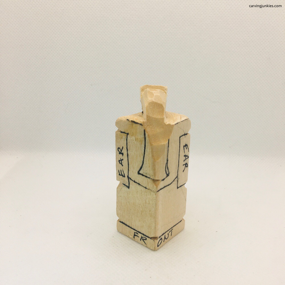 Elephant trunk carved on wood