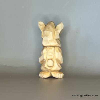 Back view of unpainted Easter whittle