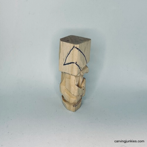 Right view of ears on Easter whittle.