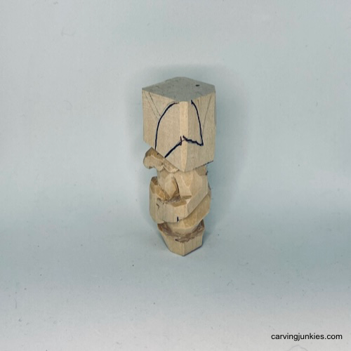 Left view of ear on Easter whittle.