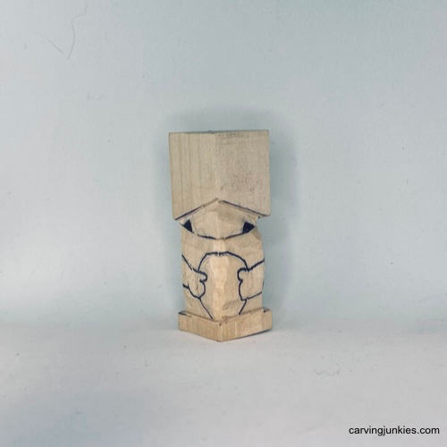 Face details on Easter whittle