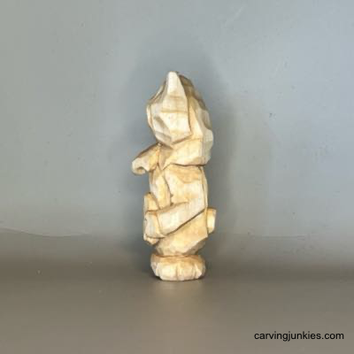 Left view of unpainted Easter whittle