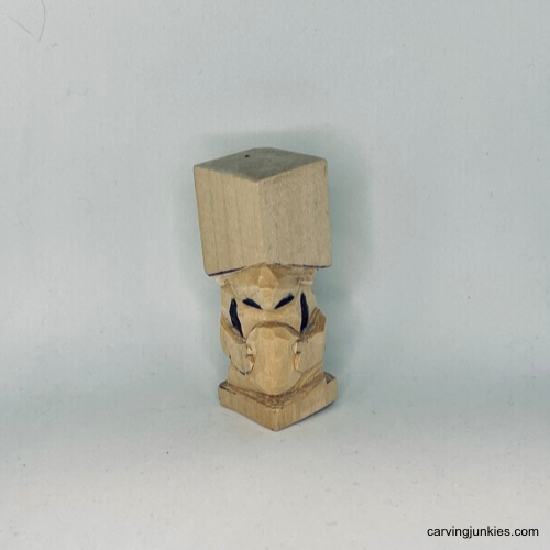 Nostrils are marked on Easter whittle.