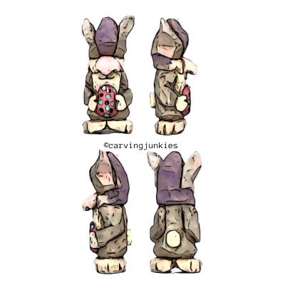 Spring into the wood carving season with this Easter tutorial Pattern to carve an Easter bunny gnome