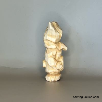 Right view of unpainted Easter whittle