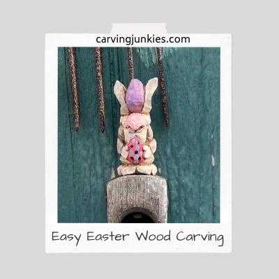 Hop to it—carve this Easter bunny gnome now Easy Easter wood carving