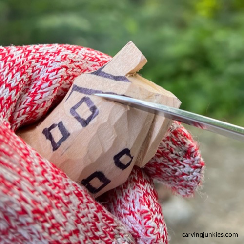Separating the roof on easy wood whittling house