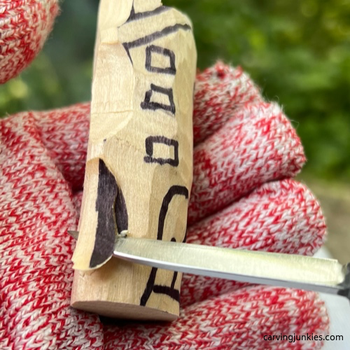 Shaving wood off sides of easy wood whittling