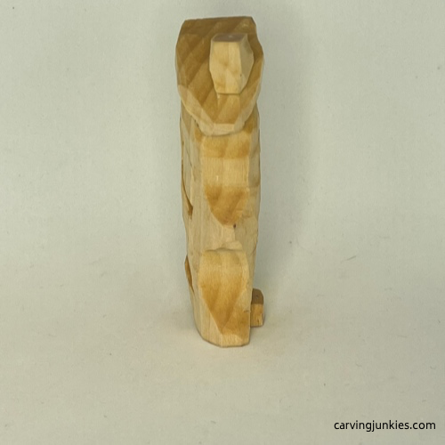 Right view of unpainted easy wood whittled house