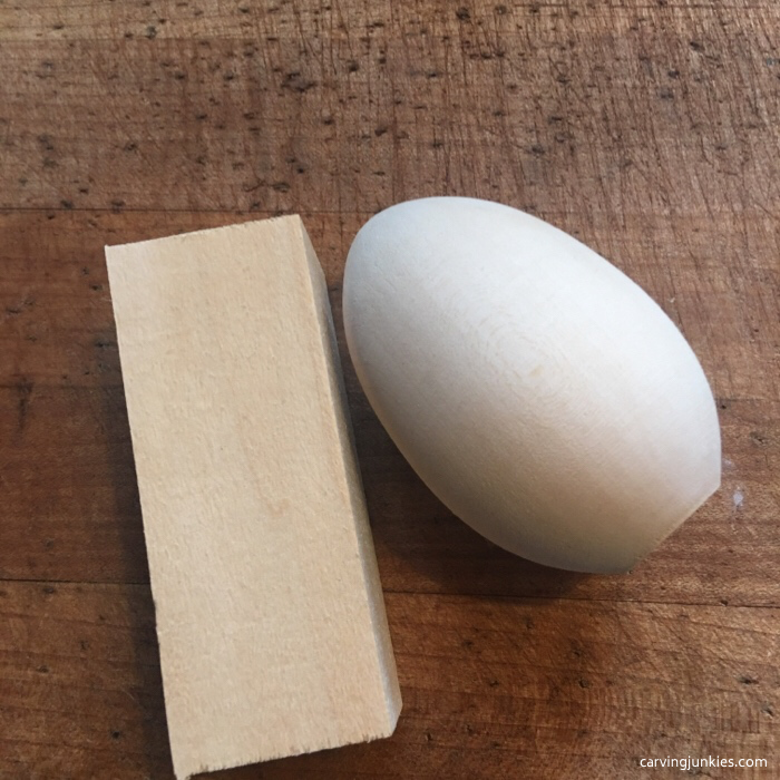Basswood egg and basswood block