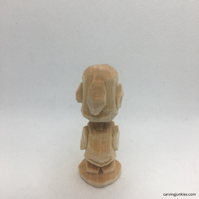 Back view of wooden elf hat