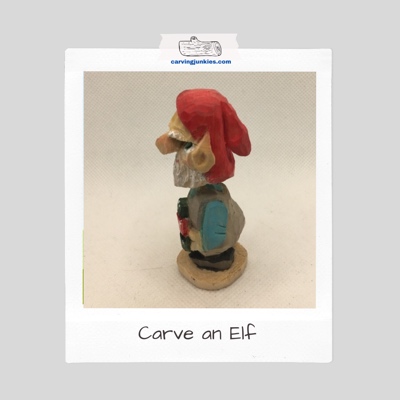 Christmas elf wood carving