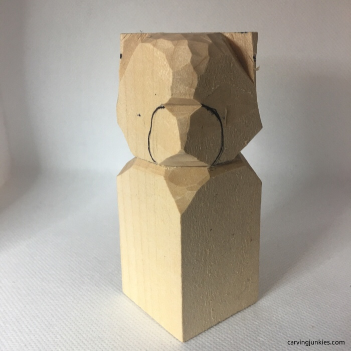 Carving a raccoon snout