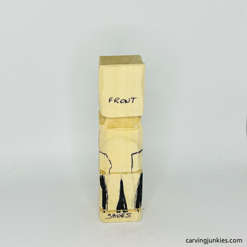 Drawn sections to remove on screw-up fairy wood caricature Wood marked for removal on screw-up fairy wood caricature