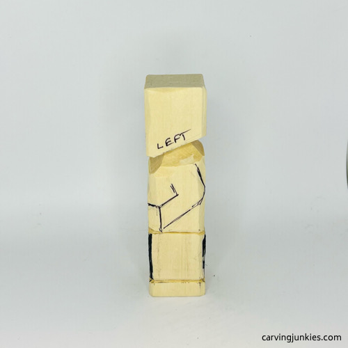 Left arm drawn on fairy wood caricature Left progress of fairy wood caricature