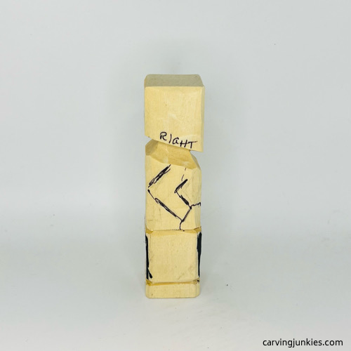 Right side arm on screw-up fairy wood caricature Right arm drawn on screw-up fairy wood caricature