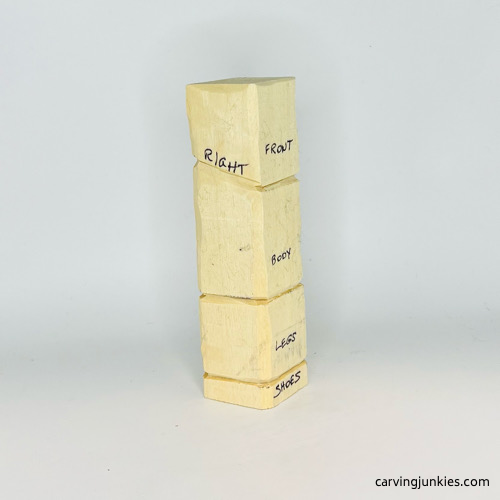 Separated sections of screw-up fairy wood caricature Cut sections of screw-up fairy wood caricature