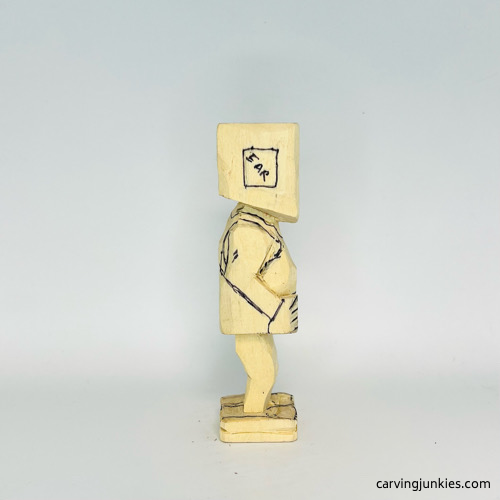 Drawn details on screw-up wood fairy caricature Right drawn details on screw-up fairy wood caricature