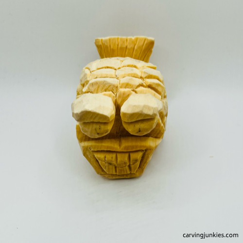 Fish carving prior to painting