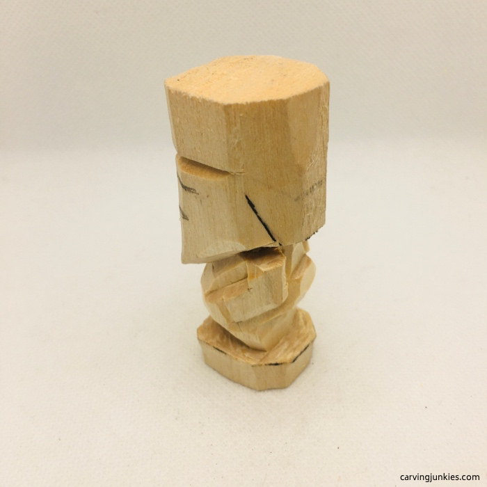 Left side of cut flat plane character