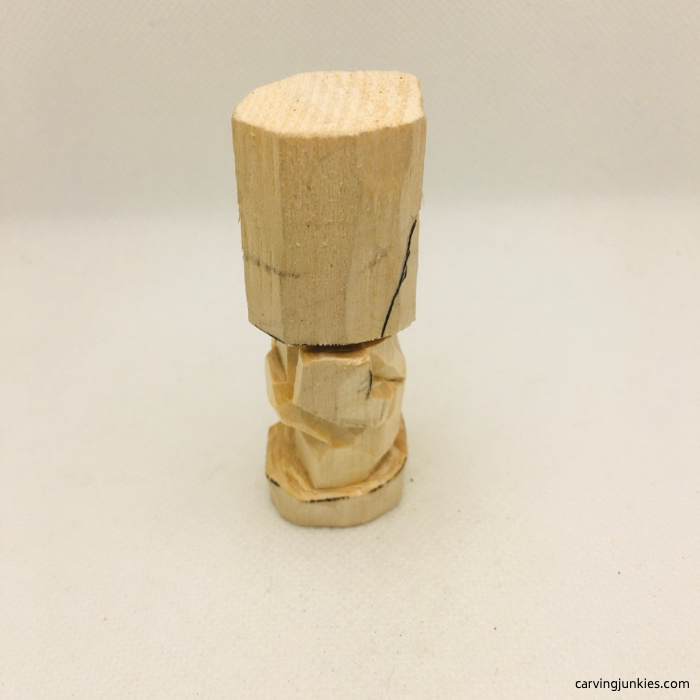 Arm is cut on basswood