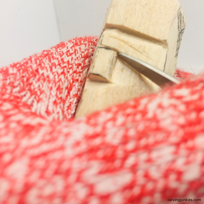 Stop cut to shape nose on little man