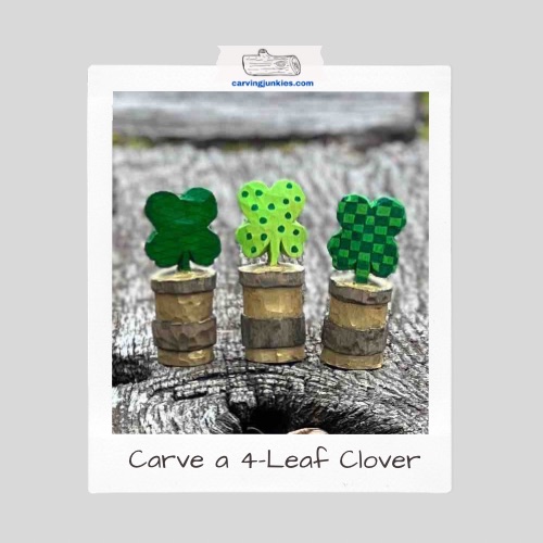 Four-leaf clover wood carving tutorial