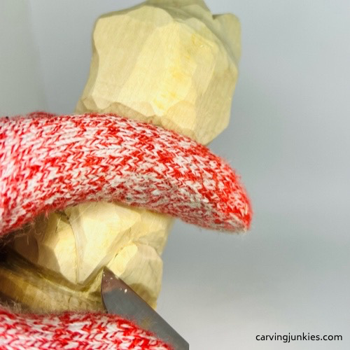 Slicing wood of frog legs