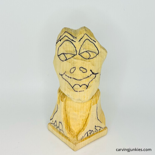 Details on front of frog carving