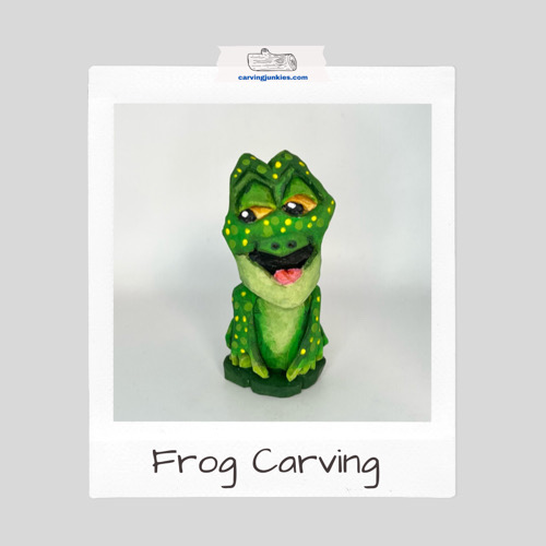 Frog wood carving