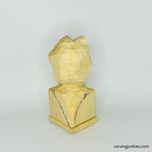 Back progress of frog caricature carving