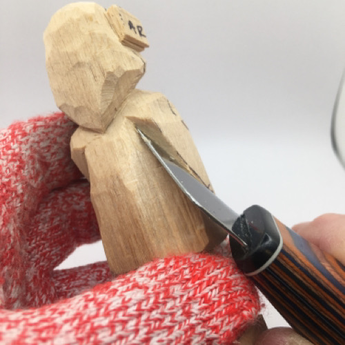 Carving back of female wood carving