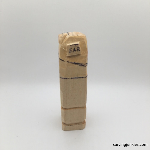 Left progress on female wood carving