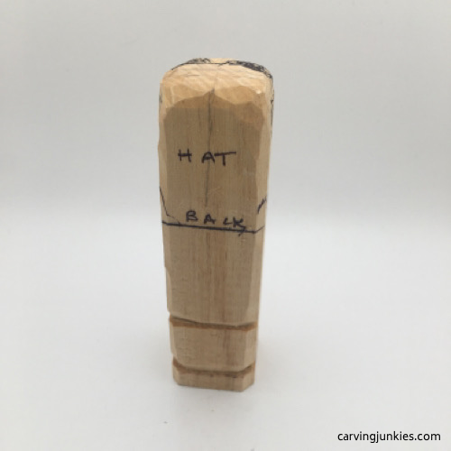 Back guidelines on female wood carving