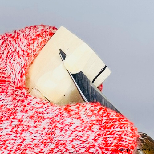 Push cut on gnome carving