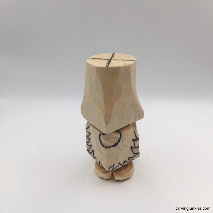 Bead drawn on wooden gnome