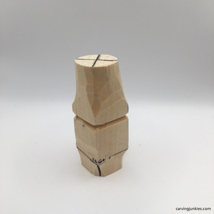 Back view of carved gnome feet