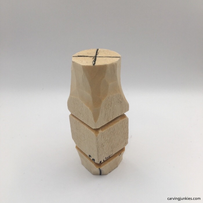 Front view of wood separated