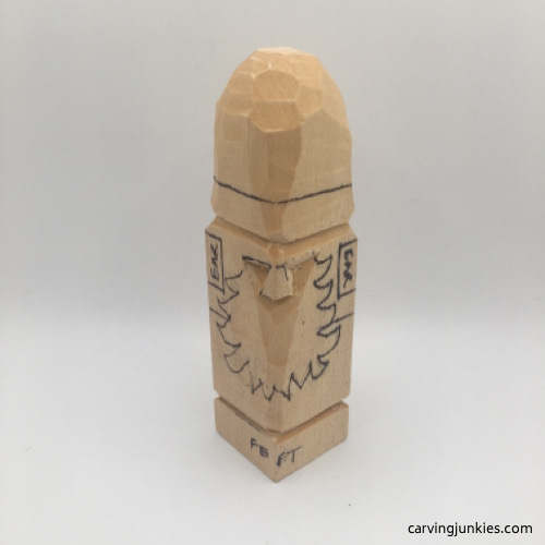 Drawn beard to carve on wooden gnome