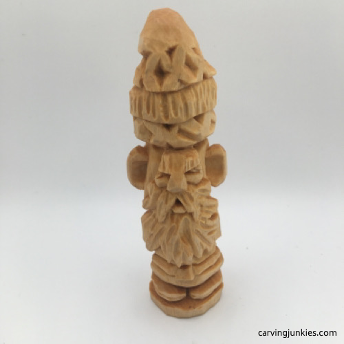 Wood carved gnome before painting