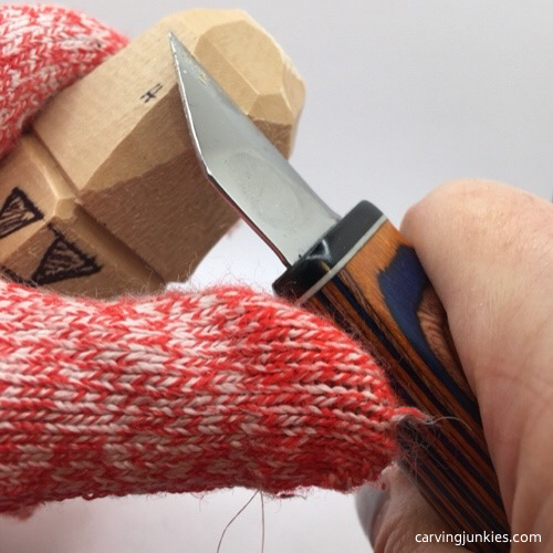 Shaping wood to carve a gnome