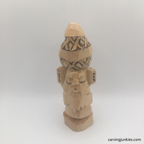 Hat details are sketched for wood carved gnome tutorial