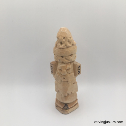 Wood carved gnome is almost completed