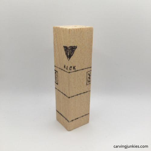 Back guidelines for wood carving a gnome