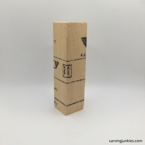 Left view guidelines for carving a wooden gnome