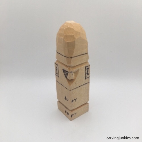 Pyramid cut for carving a gnome