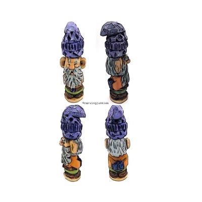 Color pattern to carve an old world gnome Old world gnome wood carving pattern